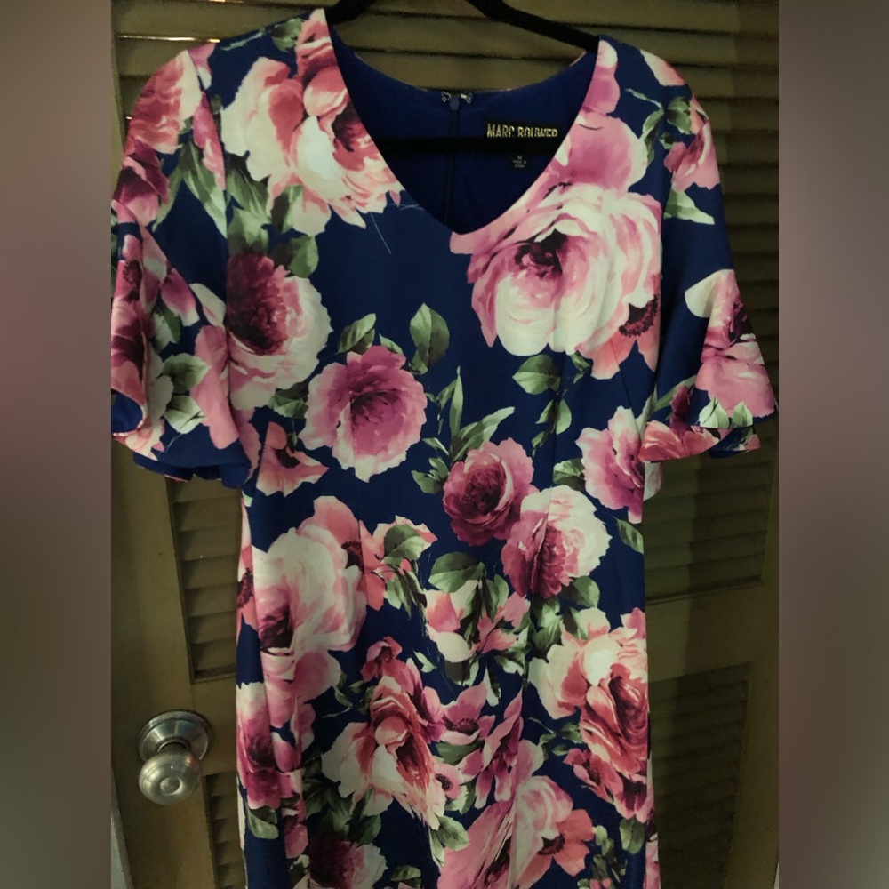 Marc Brouwer Unlimited  floral dress back zipper stretch size Medium